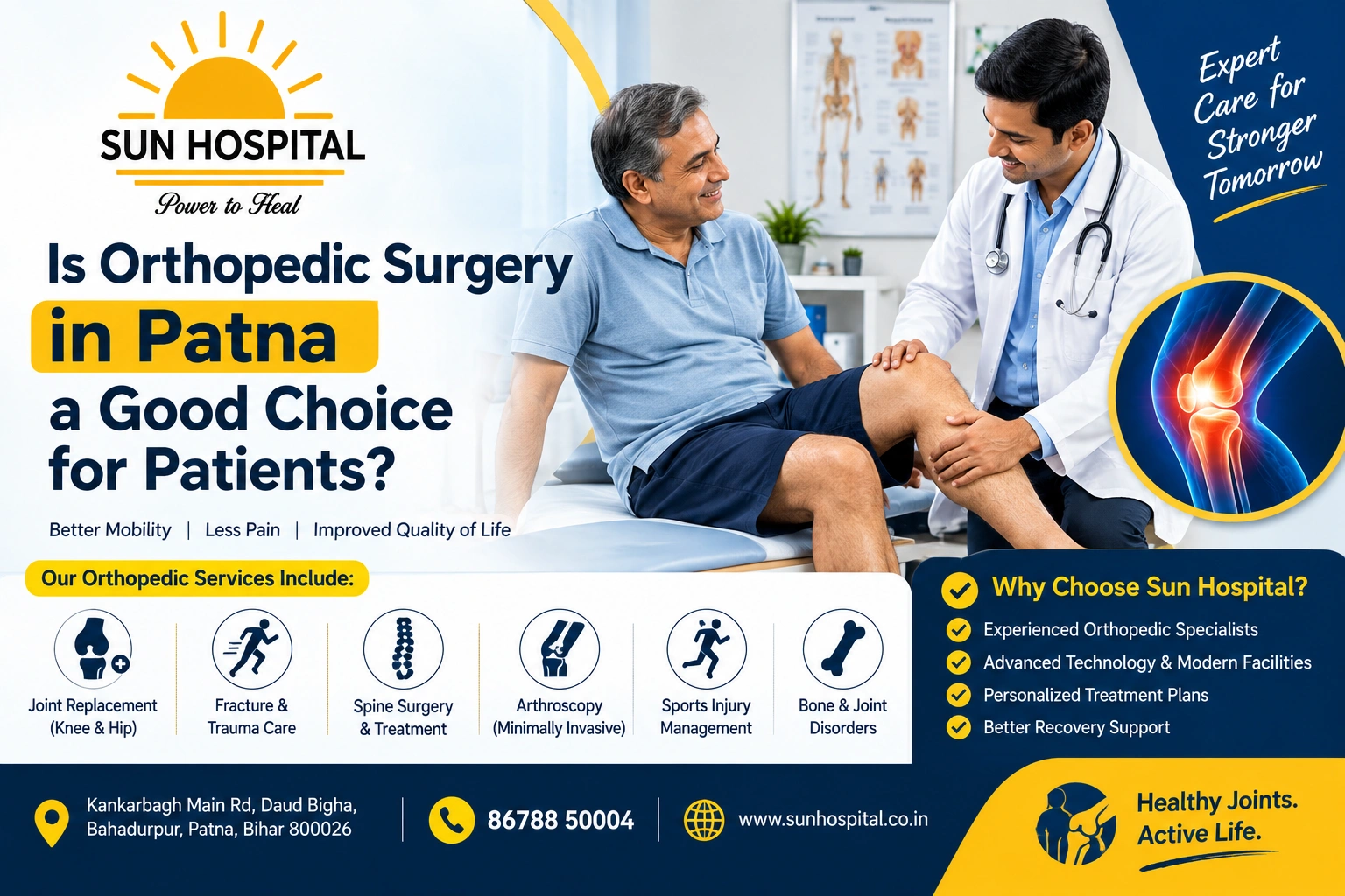 Orthopedic surgery in Patna and patient rehabilitation