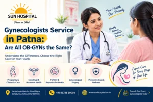 Text: Gynecologists service in Patna for women's healthcare and pregnancy care